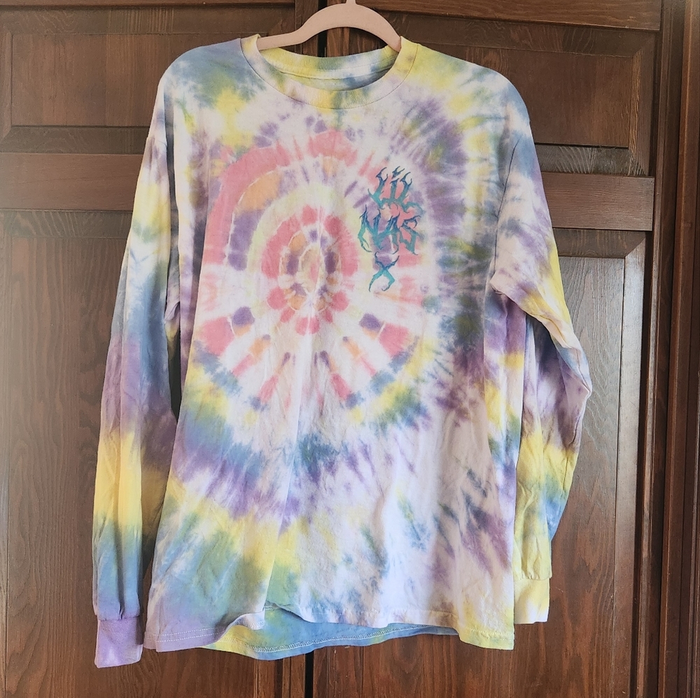 Upcycled tie dye long sleeve tee